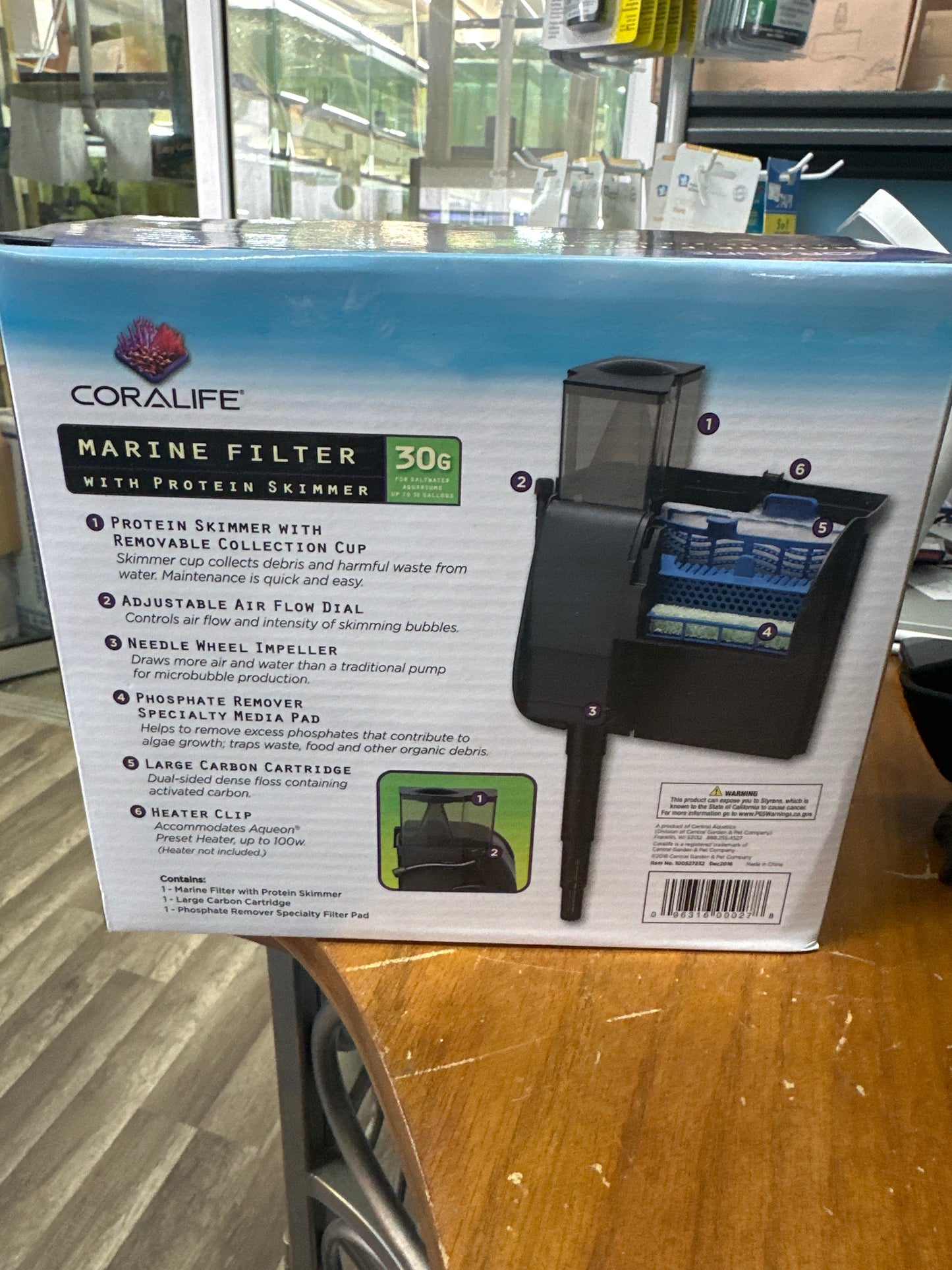 Coralife Marine Aquarium Filter & Protein Skimmer, 30-gal