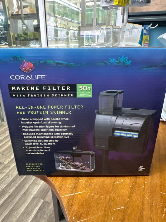 Coralife Marine Aquarium Filter & Protein Skimmer, 30-gal