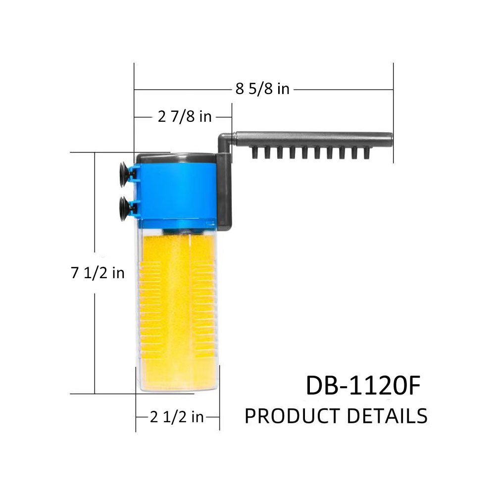 237 GPH 3-in-1 Internal Filter Pump Oxygen Rain Fish Tank