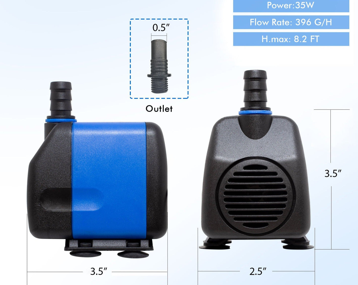 Aqua Dream 400 GPH Aquarium Submersible Pump Hydroponics