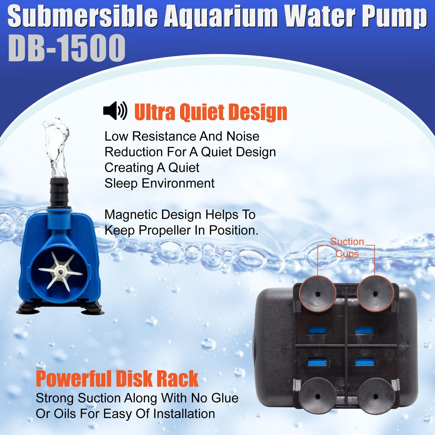 Aqua Dream 400 GPH Aquarium Submersible Pump Hydroponics