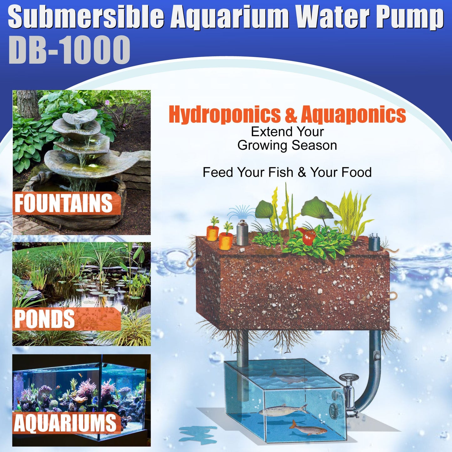 Aqua Dream 265 GPH Submersible Pump Aquarium Powerhead