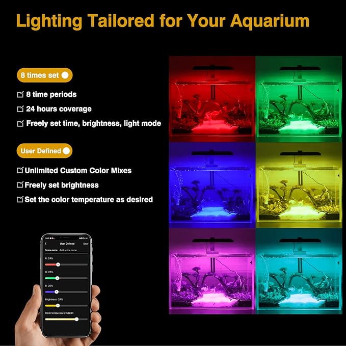 hygger 40W LED Aquarium Light, Smart APP Control Fish Tank Light -BRAND NEW