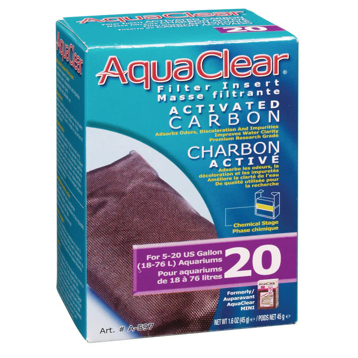 AquaClear Mini Activated Carbon Filter Insert, Size 20