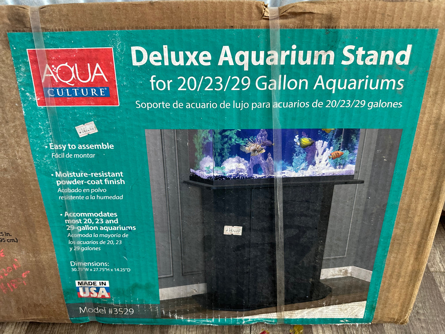 Aqua Culture Wood 20-29 Gallon Aquarium Stand, Black