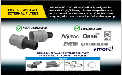 Fluval FX UVC In-Line Clarifier for FX2/FX4/FX6 Canister Filter
